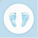 20 Servietten Babyfüße Fußabdruck Hellblau Taufe Geburt Junge Babyparty 33cm