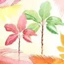 20 Servietten Blattmotiv bunt Tropic 33cm