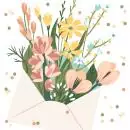 20 Servietten Blumengrüße im Umschlag 33x33 cm