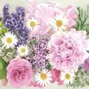 20 Servietten Blumenstrauß Nelken Gänseblumen 33cm