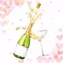 20 Servietten Champagner Geburtstag Party Herzen rosa 33cm