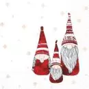 20 napkins Gnome Tomte red pixies family with snowflakes as table decoration 33cm