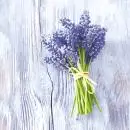 20 Servietten Muscari blau auf Holz 33cm
