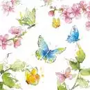 20 Servietten Schmetterling an Kirschblüte | Blumenwiese Garten 33cm