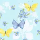 20 Servietten Schmetterlinge an Blumen auf hellblau 33cm