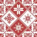 20 Servietten Schneesterne rot weiß Winter 33x33 cm