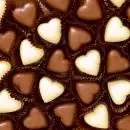 20 Servietten Schokoladen-Herzen Liebe 24cm