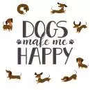 20 Servietten Sprüche Hunde machen glücklich 33cm
