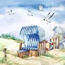 20 napkins beach chair and seagulls by the sea in the dunes as a table decoration 33cm