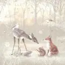 20 Servietten Tiere im Wald im Herbst Reh | Eichhörnchen Fuchs 33cm