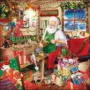 20 napkins Santa Claus elf workshop gifts 33cm