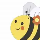 12 Servietten gestanzt Kleine Biene mit Blume für Kinder 33cm