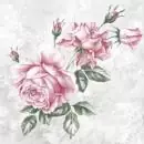 20 Servietten zarte rosa Rose in voller Blüte für Liebe, Hochzeit und Valentinstag zur Tischdeko 33cm