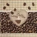 20 Servietten Liebe zum Kaffee mit Kaffeebohnen und Kaffeetasse auf der Tischdeko 33cm