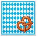 20 Servietten Brezel auf weiß blau Raute Brezn Bayern Oktoberfest als Tischdeko 33cm