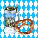 20 napkins pretzels with jug Neuschwanstein Castle on diamond white blue 33cm