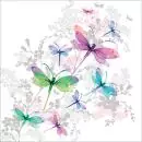 20 napkins dragonfly in green, red and blue with leaves in spring and summer as a table decoration 33cm