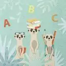 20 napkins for the beginning of school with meerkats at school as a table decoration